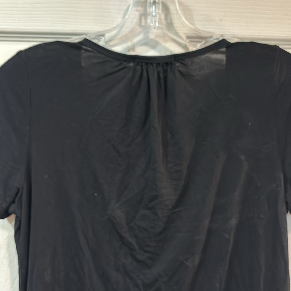 SMALLSHOW Nursing Shirt Fashionably Pregnant Black Short Sleeve size Small - Picture 7 of 9